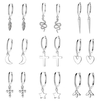 Plain Circle Simple And Generous Earrings Women'S Niche Design Sense Men'S Cross Love Ear Buckle Earrings Men