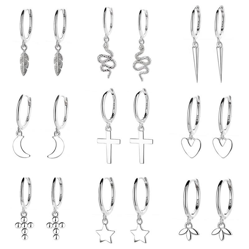Plain Circle Simple And Generous Earrings Women'S Niche Design Sense Men'S Cross Love Ear Buckle Earrings Men