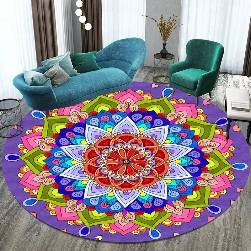 Bitcoin Round Carpet Anti-Slip Circle Area Rug Large for Home Living Room Floor Mat Bedroom Decor Chair Drum Rug Chair Doormat