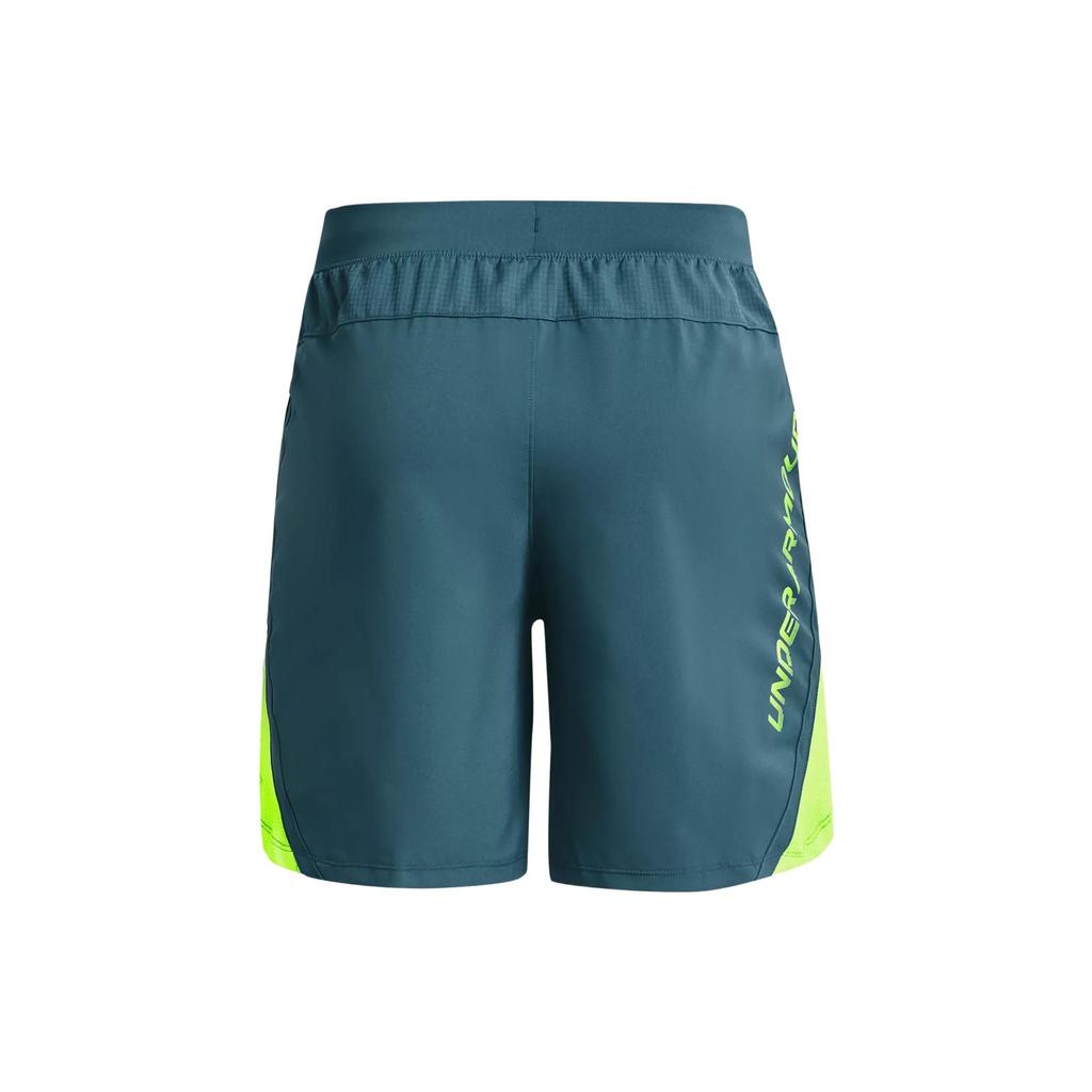 Under Armour Solid Color Checkered Print Straight-Leg Casual Shorts With Elastic Waist Men Bottoms Static-Blue 1376583-414