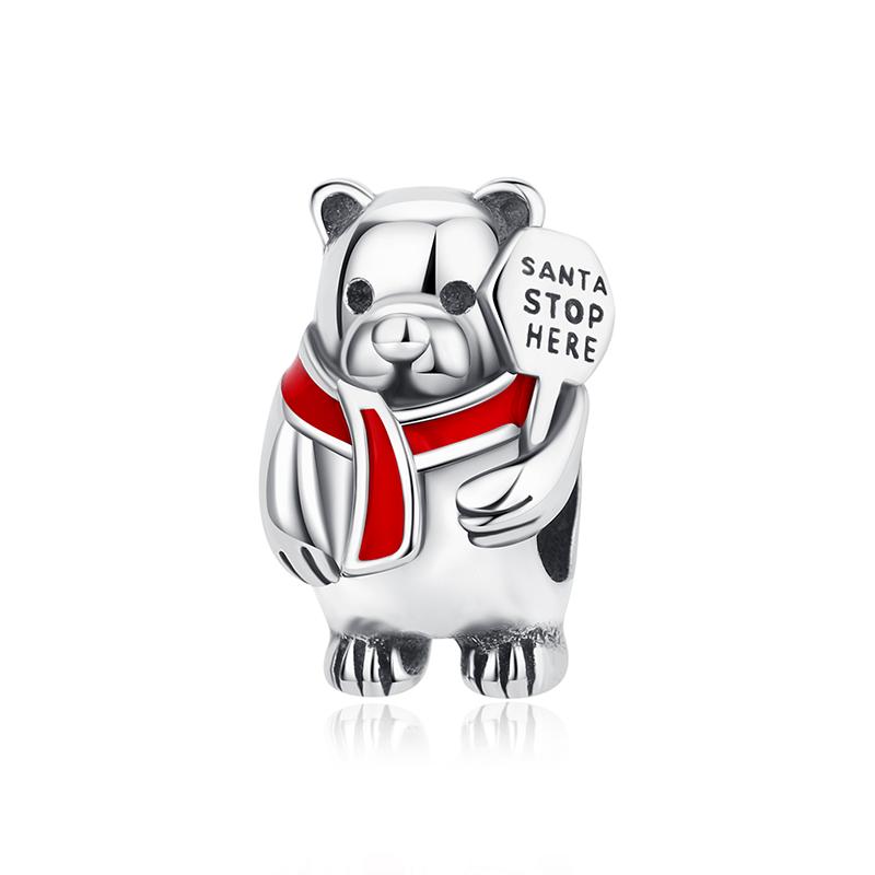 Original 925 Silver Charms Christmas Santa Reindeer Pendant Beads Fit Bracelets Necklaces Women DIY Jewelry Gift