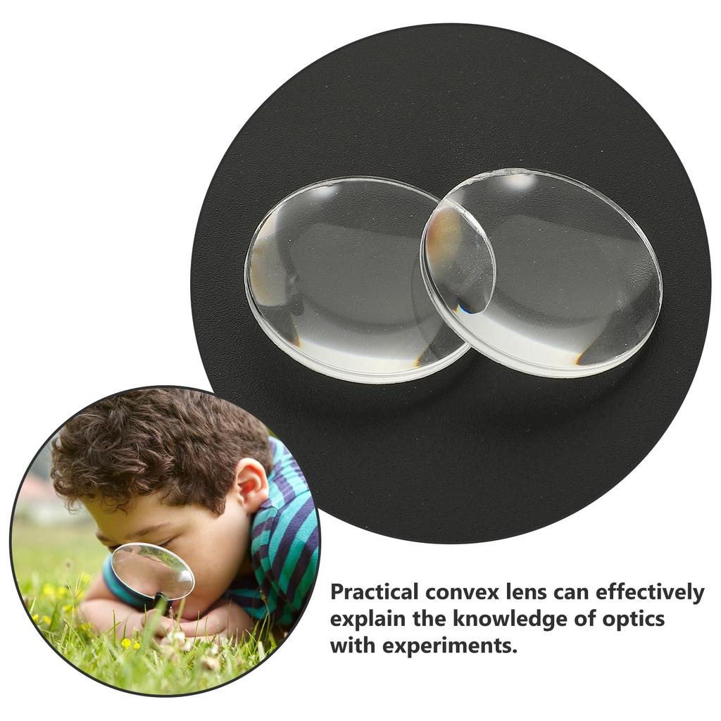 iplusmile 60pcs Double Convex Lenses, 25mm Diameter, Clear Acrylic Spherical Optical Lenses with Ground Edges for Physics Labs and Classrooms