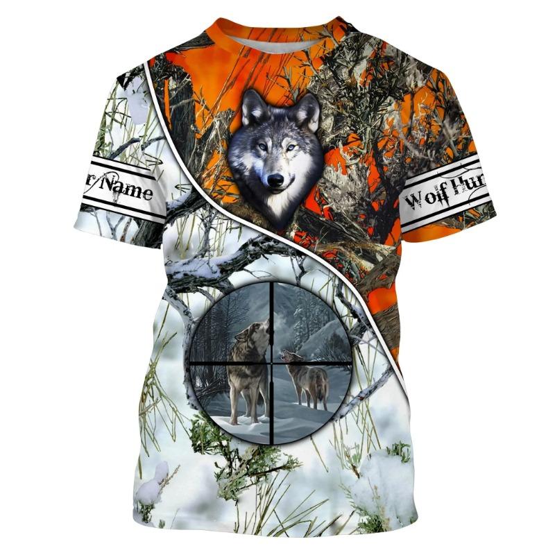 Personalized Name Wolf / Deer Hunting 3D All Over Printed Men's Fashion t shirt Summer Unisex Casual short sleeve T-shirt TX299
