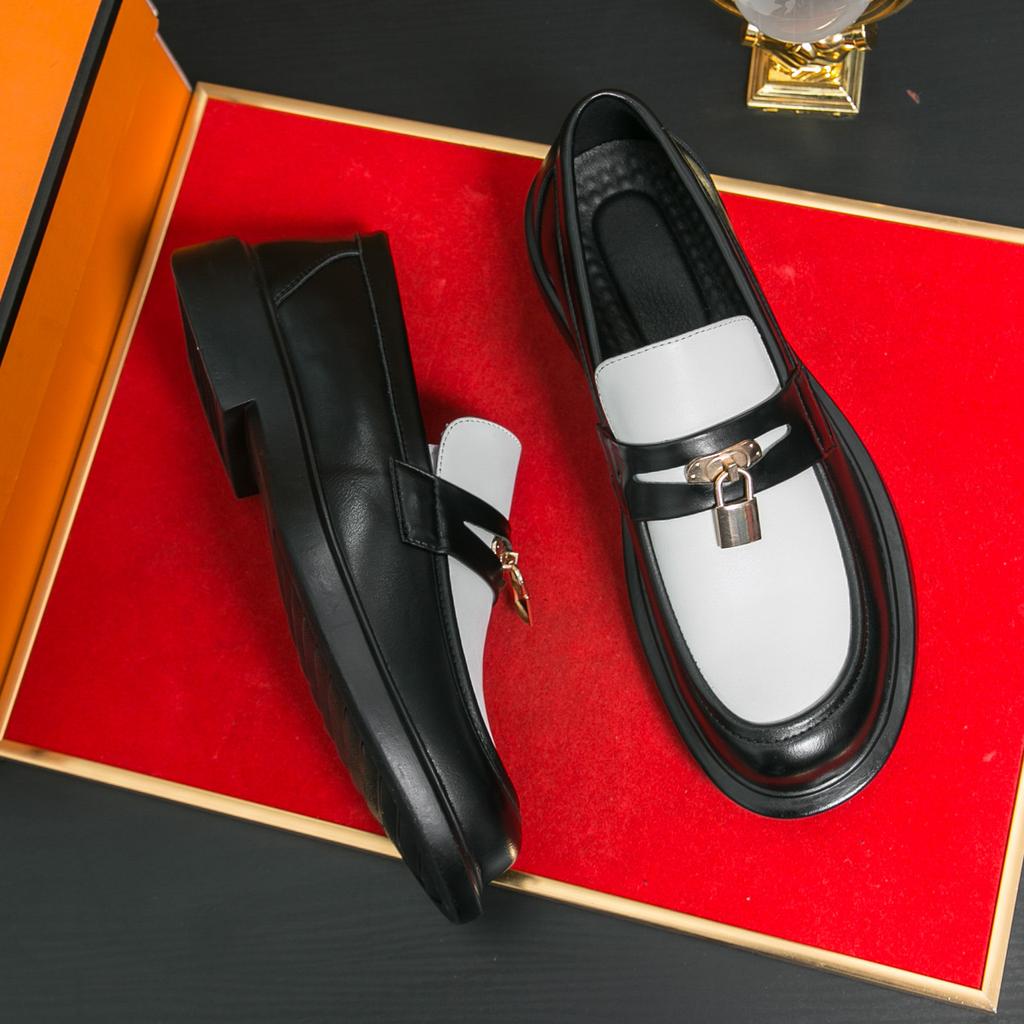 Punk Style Men's Loafers Personality Casual Business Formal Shoes Breathable Soft Sole Slip-on Flats Stylish Male Driving Shoes