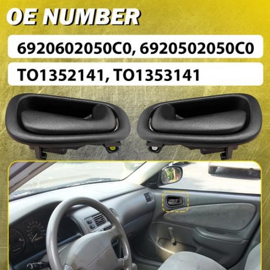 Interior 4Xs Door Handle Right F&R Black Left Side 1998-2002 For Toyota Corolla