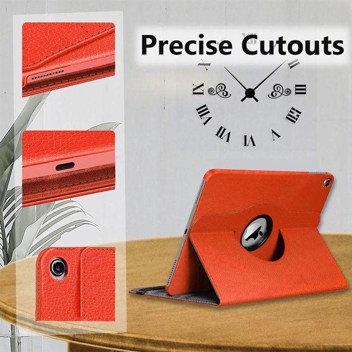 Protective Case - BOOLING - for iPad 10.2 Inches - 360° Rotating - Orange Faux Leather - Multi-Angle