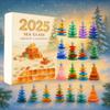 Colored Sea Glass Christmas Tree Advent Calendar, 2D Flat Acrylic Ornament, Christmas Tree Pendant, Suitable For Christmas Decorations