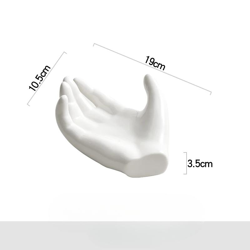 Creative White Hand-shaped Ceramic Plates El Special-shaped Chinese Plates Special Club High-end Restaurant Dessert Tableware
