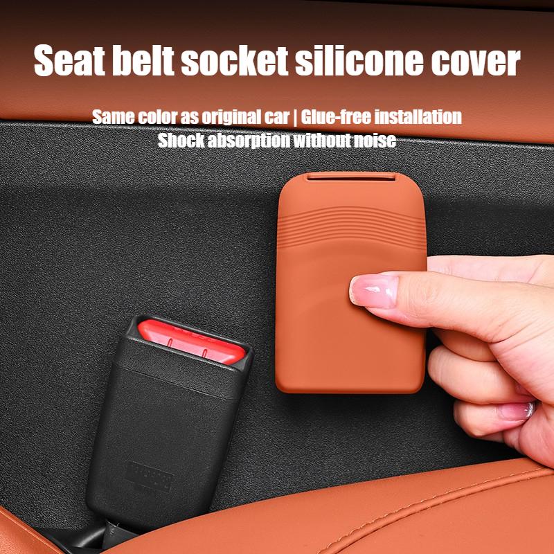 Car Safety Seat Belt Anti-Scratch Cover Silicone Button protective case Universal Car Seat Belt Socket Protective Cover