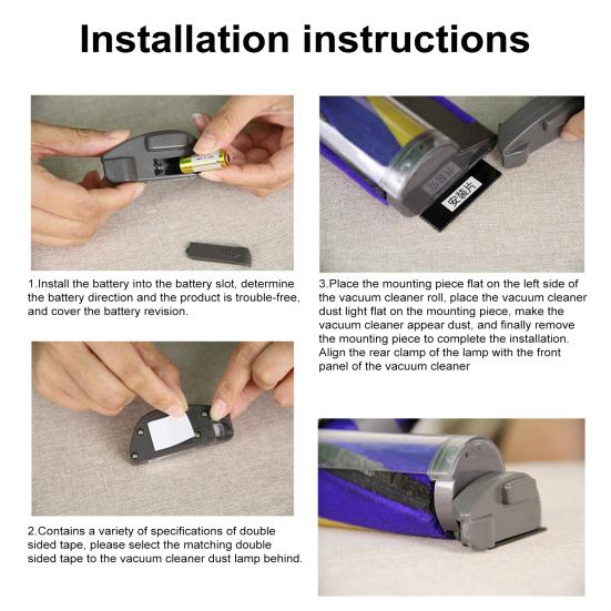 Vacuum Cleaner Dust Detection Light Pet Dog Cat Hair Micro Dust Display LED Green Lamp Universal Wireless Vacuum Attachment Accessories