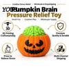 Desktop Plaything Halloween Pumpkin Stress Relief Toy, 3D Printed Sensory Fidget Realistic Gift for Friends Soft Rebound Brain Shape Squeeze