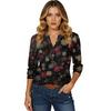 Women's T Shirt Print Button 3/4 Sleeve Daily Weekend Fashion Basic V- Neck Regular Top