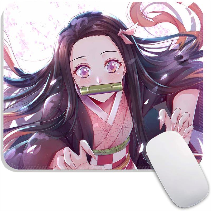 Anime Standard Mouse Pad Demon Slayer Gamer Mouse Mat Small Gaming Mousepad Travel Mouse Mats Non-Slip Office Mousemats