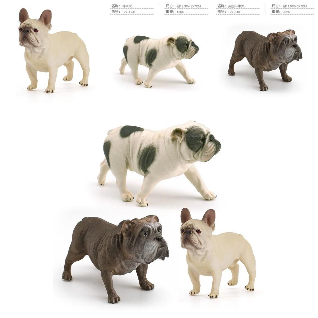 Miniature Bulldog Figurine Pvc Realistic Toy For Home Office Desk Decor