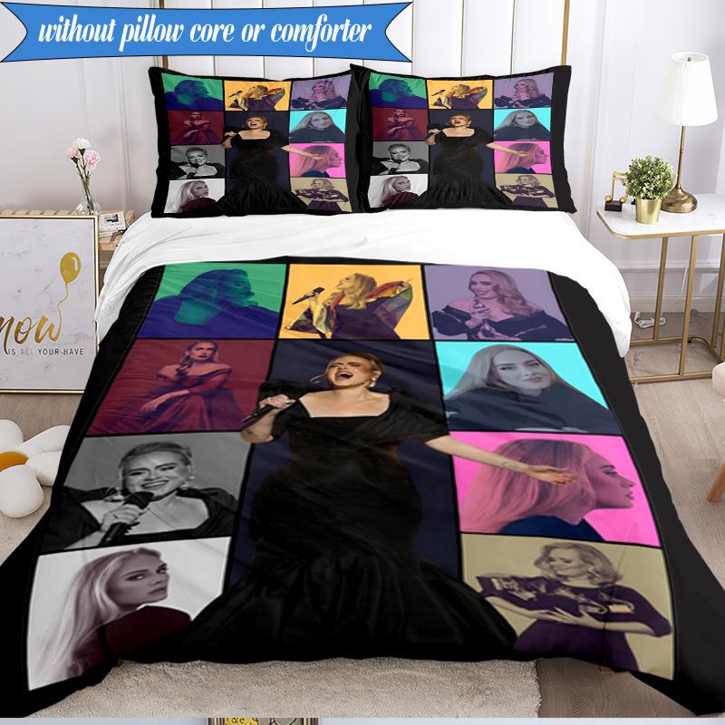 A-dele's Pop Music 3pcs K-pop Music Group Bedding set,Ideal for Bedroom, Dormitory,Including Duvet Cover And 2pcs Pillowcases,Fan Gifts