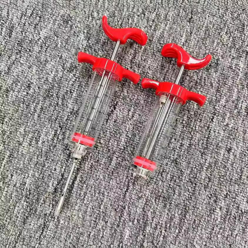 Premium Akrylowa Strzykawka do Przyprawiania Indyka - Plastikowa Igła do Barbecue