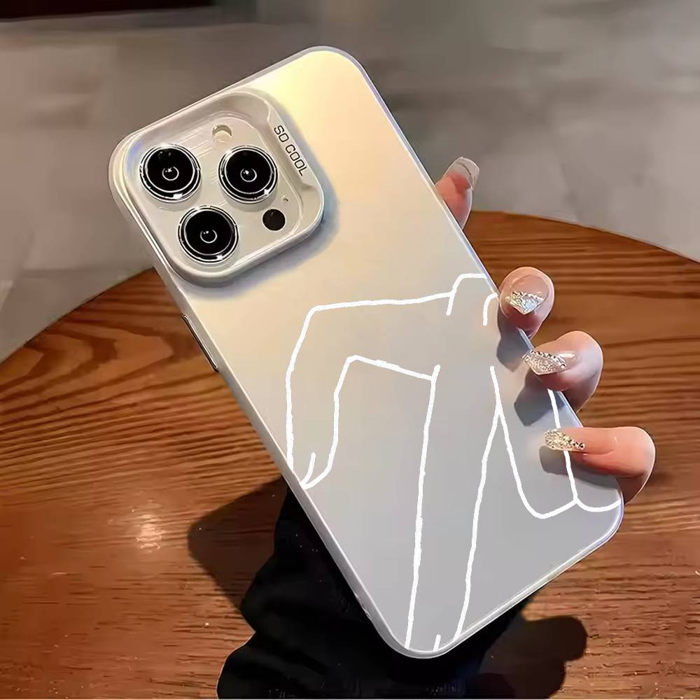 C-couple lockscreen Phone Case For iPhone 17,16,15,14,13,12,11,Pro Max,Plus Candy Silver Cover