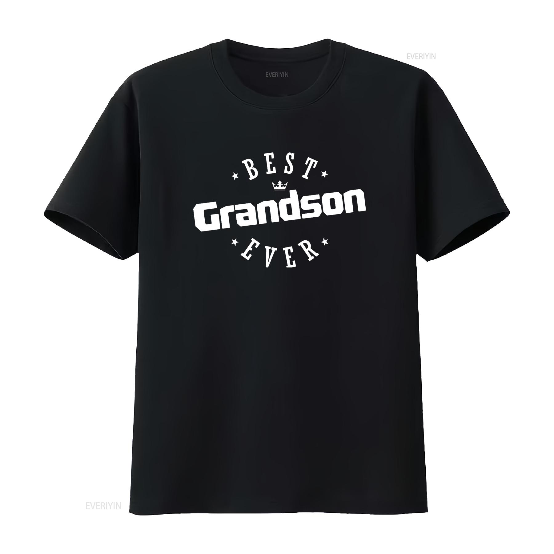 

Mens Best Grandson Ever T Shirt Black 2X Large vintage Washed Top For Everyday Wear Stylish Casual homme Comfortable Versatile 4XL