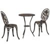 Set de Bistro de Jardin 3 Pièces en Aluminium Couleur Bronze 42002386