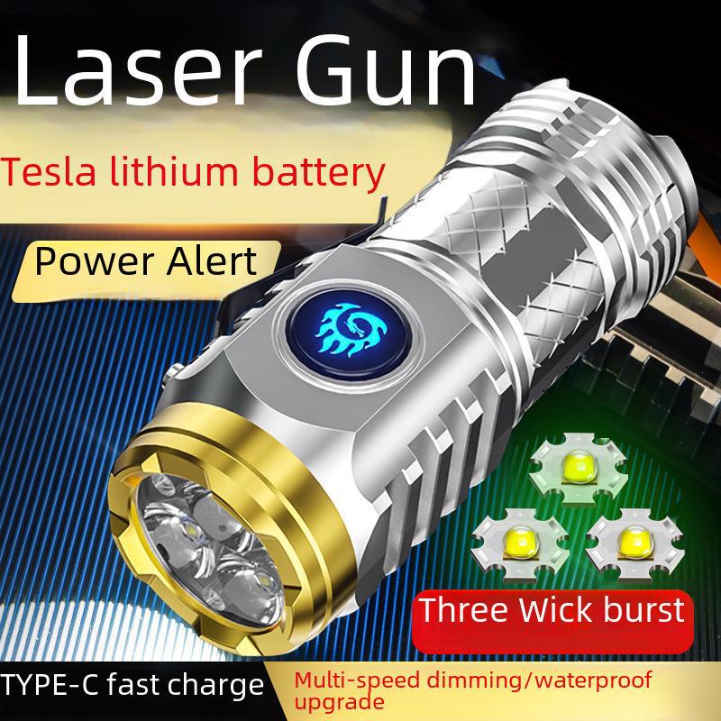 Niyang Super Bright Rechargeable Three-Eyed Long-Range Flashlight