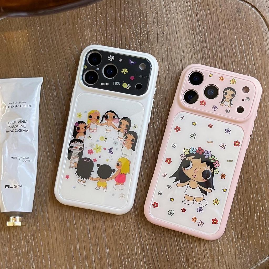 Adorable Jade Cartoon iPhone 15/17/16 Pro Max Anti-Fall Case with Window Design