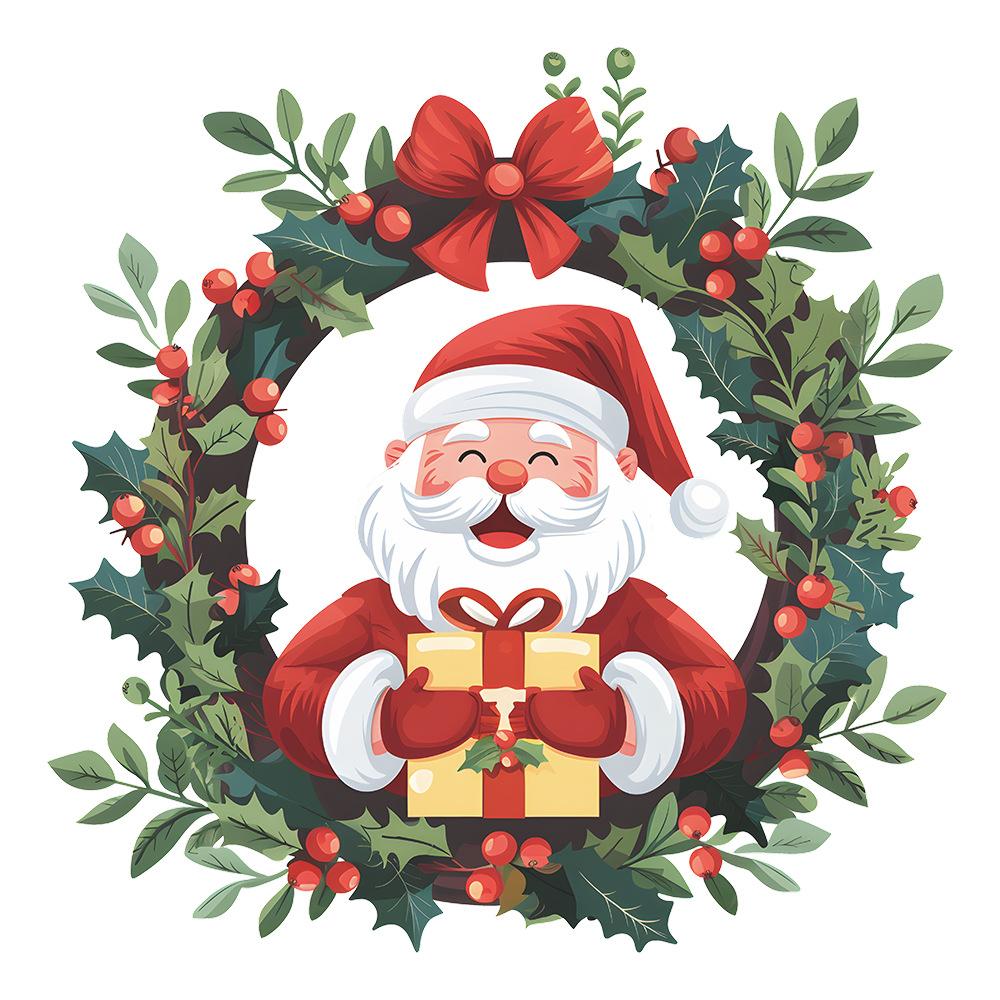 Świąteczne wieńce Zielone rośliny Prezenty Sypialnia Salon Gabinet Tło Aranżacja krajobrazu Naklejki ścienne