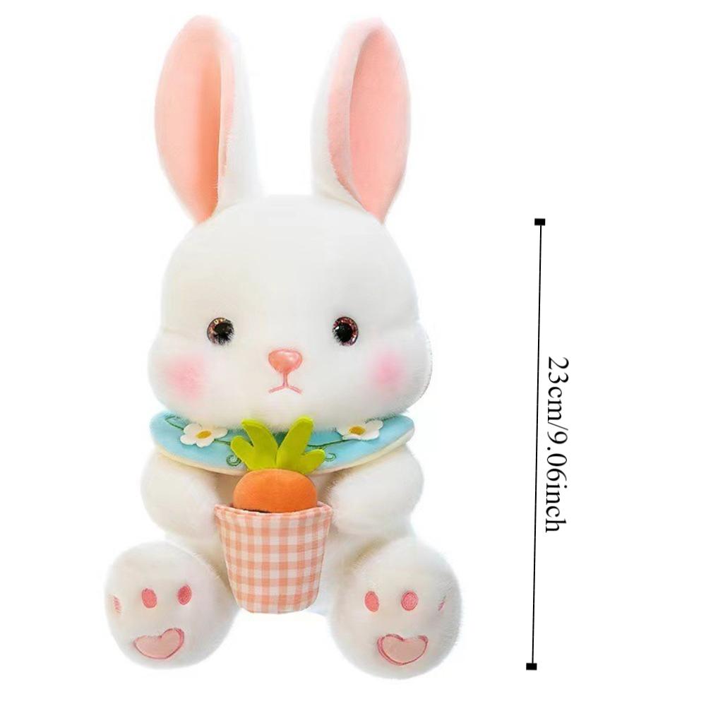 With Bib Bunny Animal Plush Doll Soft Adorable Bunny Dolls Carrot Rabbit Plush Toys Kids Gifts