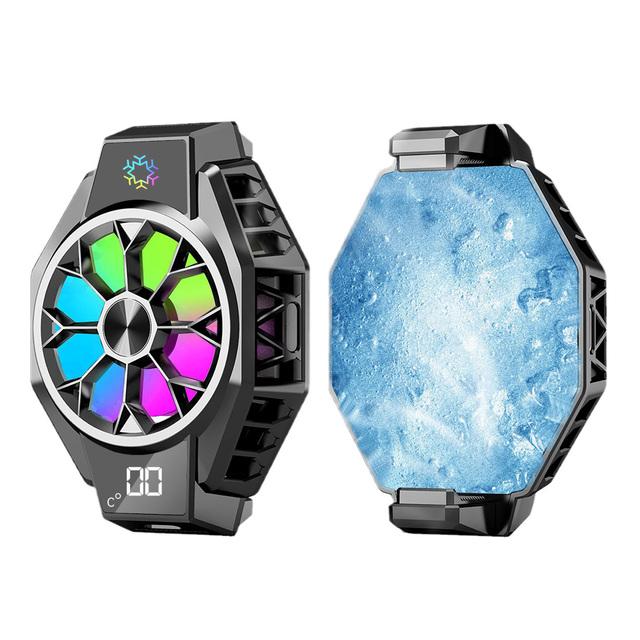 

X9 Digital Back Clip Охлаждающий вентилятор для мобильного телефона Радиатор быстрого охлаждения Двойные радиаторы Type-C Совместимость с телефоном 68MM-89MM