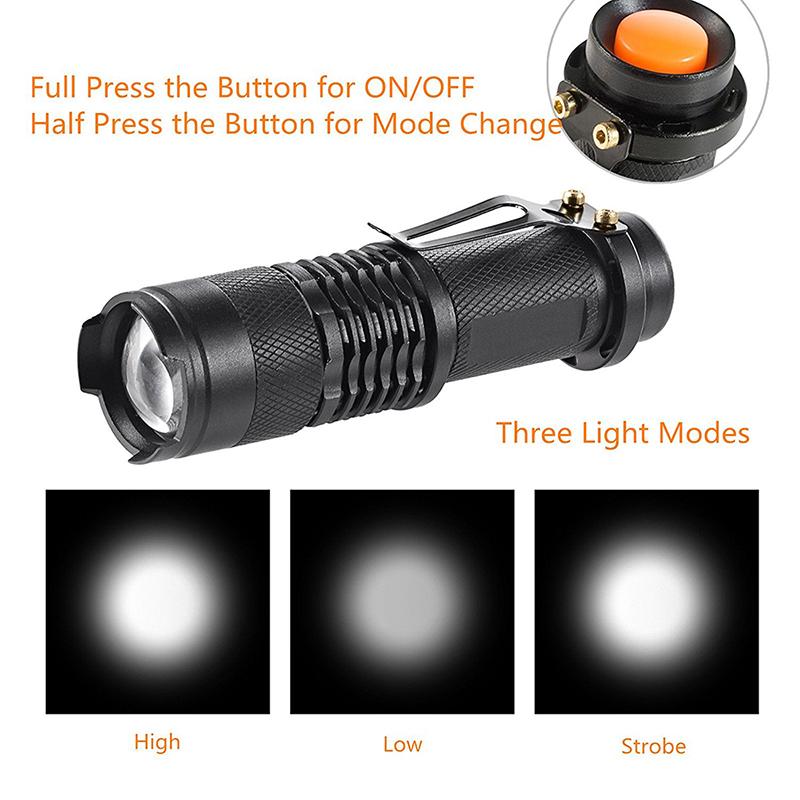 D2 5 Pack Penlight Lights Lantern Ultra Bright Flashlight Torch Waterproof Led Bulbs Adjustable Focus Hunting Cycling Climbing