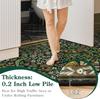 Floral Round Rugs Boho Green Round Living Room Area Rug, Washable Large Soft Circle Rug for Bedroom, Non Slip Ultra Thin Floor