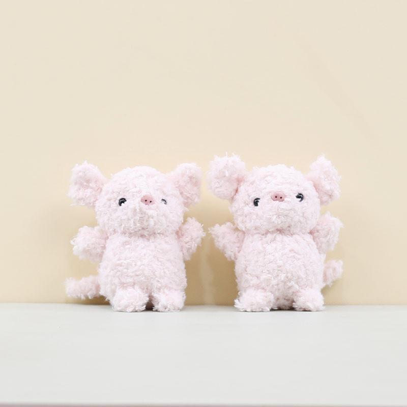 Adorable Cute Pig Plush Keychain Toy Soft Coral Fleece Pig Doll Key Ring Accessory