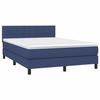 3140063 vidaXL Lit à sommier tapissier avec matelas Bleu 140x200 cm Tissu