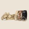 Cintura da Donna in Ecopelle PU con Fibbia Rotonda in Lega - Accessorio Casual Versatile
