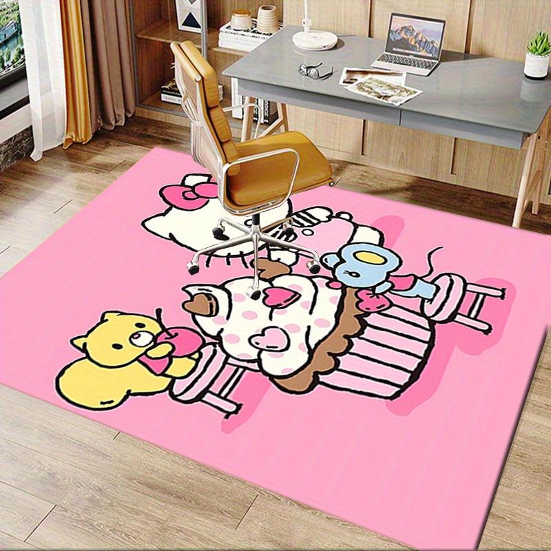 Office Rug Hello Kitty, Cupcake Party Anti-Slip Rug, Machine Washable for Living Room, Bedroom, Office, Multiple Sizes, Bedroom Mat, Decorative Mat, D
