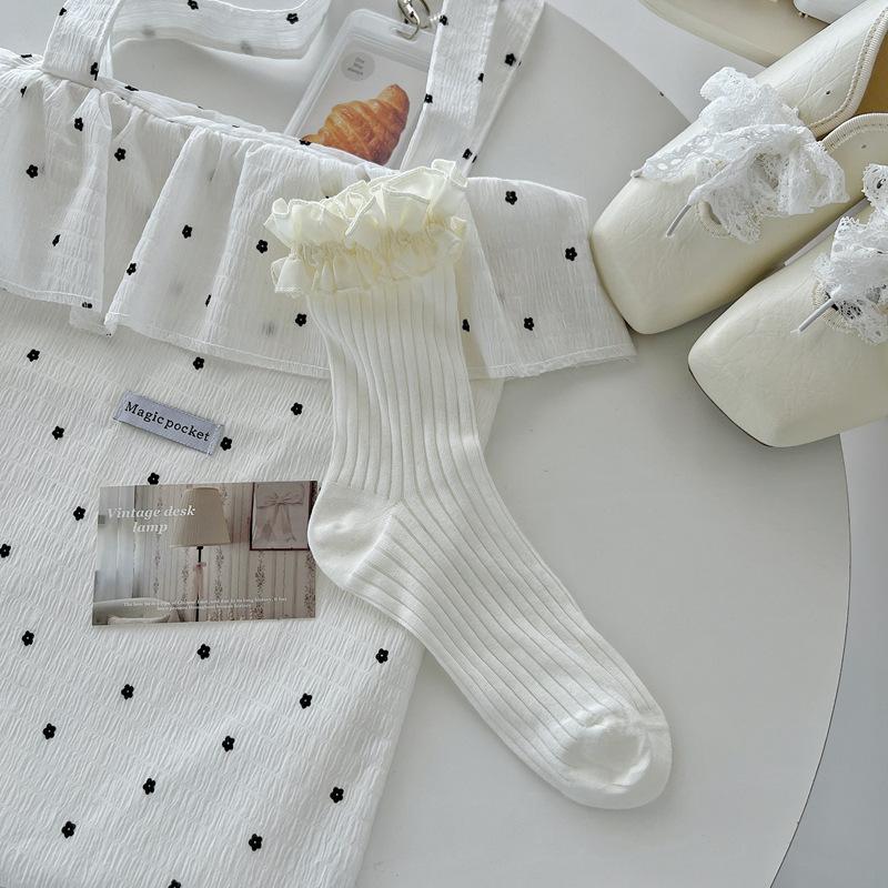 

10Pair Zhang Yuanying Same Lace Socks Children S Summer Thin Strips Versatile Medium Tube Socks Women S Sweet Lolita Girls Socks one size fits all грязно-белый