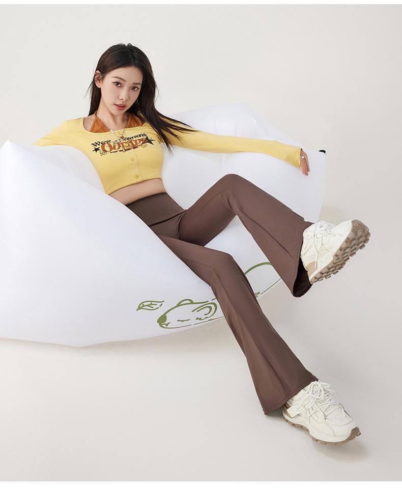 Women's High-Waisted Flared Yoga Pants - Slimming, Abdomen Control, Thin Style for Spring/Summer 2025