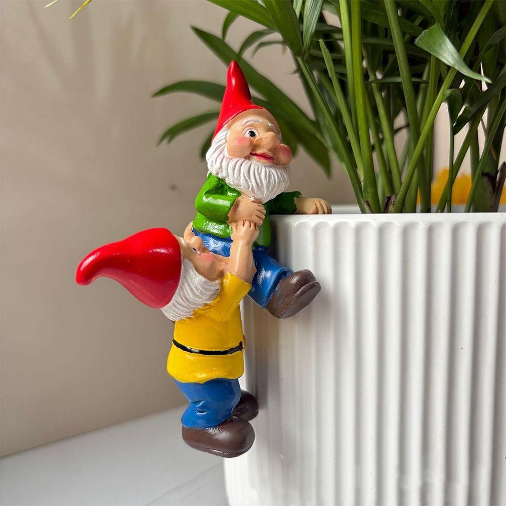 Cute Dwarf Elves Figurine Resin Crafts Climbing Gnome Figurines Living Room Bedroom