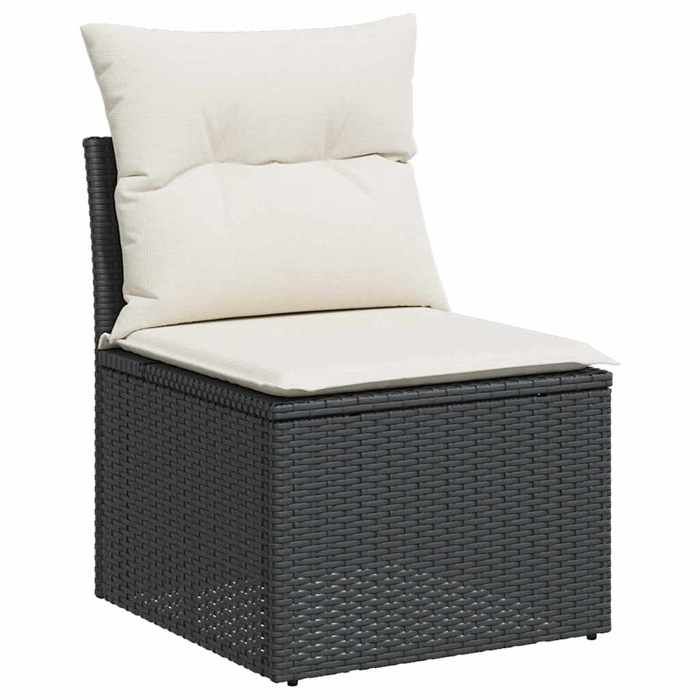VidaXL Salon de jardin 5 pcs avec coussins noir résine tressée acacia 3327598