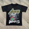Prémiové bavlněné tričko Glo Gang Fashion se stylovým potiskem Streetwearová móda Měkká tkanina pro ženy Letní streetové oblečení