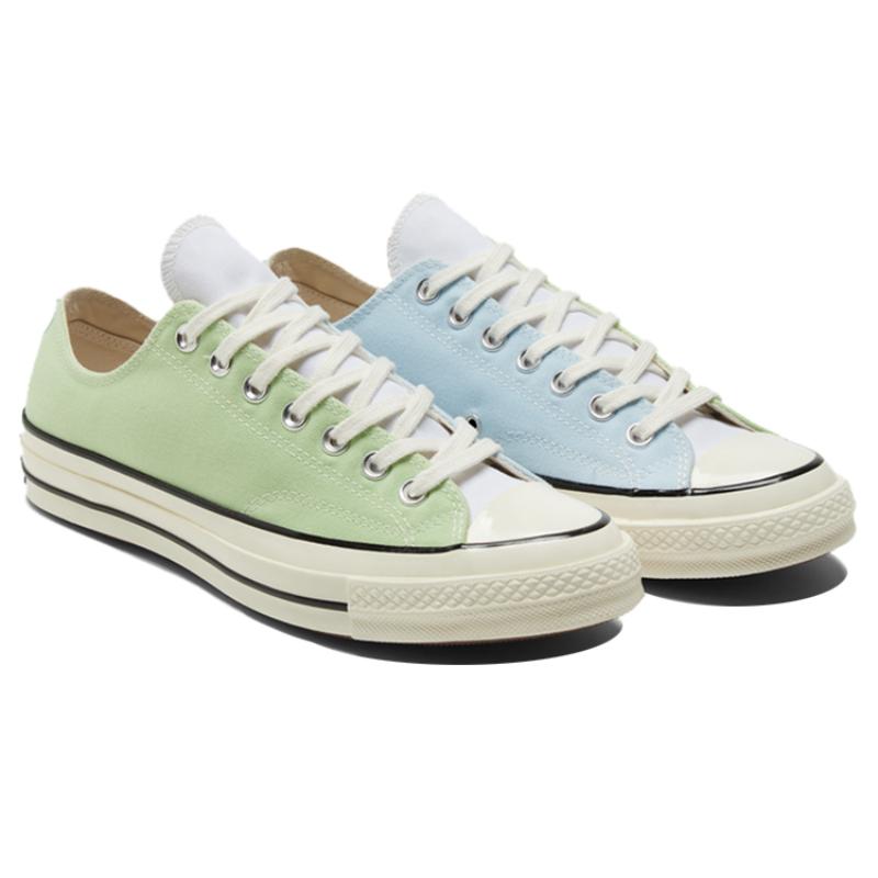 Converse 1970s tri-panel chuck wave contrast low-top canvas shoes unisex blue-green