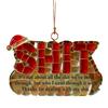 Funny Friendship Christmas Ornament Letter Charm Humorous Friend Pendant with Hanging Cord Holiday Decor