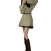 Two-Piece Elegant Cardigan & High-Waisted Pleated Skirt Set for Women