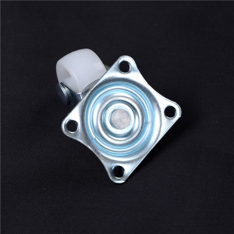4Pcs 10Kg Universal Swivel Casters 1" Wheels Castor White Pp Nylon Roller Wheel