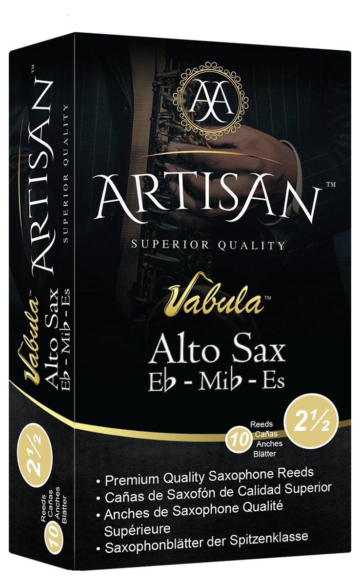 

Artisan Alto Saxophone Reed. E Flat. Box of 10. Durable and long-lasting, this reed is made of high-grade cane for a full sound. Strength 2.5.