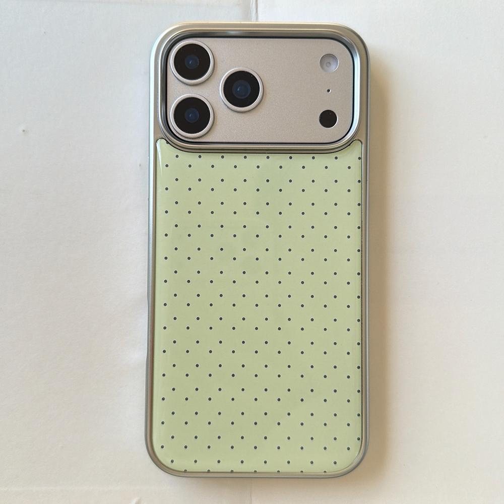 Korean INS Polka Dot Pattern Electroplated Silver Phone Case for Iphone 17 Promax 17pro 14 15 16 Promax Shockproof Cover Funda