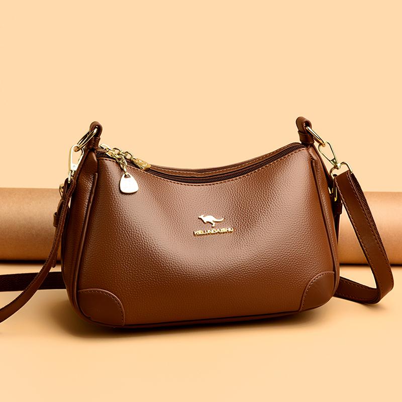 Simple Women's Messenger Bag, Casual Crossbody Bag, Fashionable Messenger Bag, Soft PU Leather Handbag, Suitable for Daily Use and Shopping