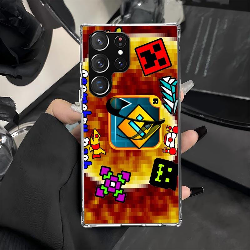 Geometry Dash Game Phone Case for Samsung Galaxy S25 Edge S24 Ultra S23 Plus S22 S20 FE S10 + Soft Print Cover Coque