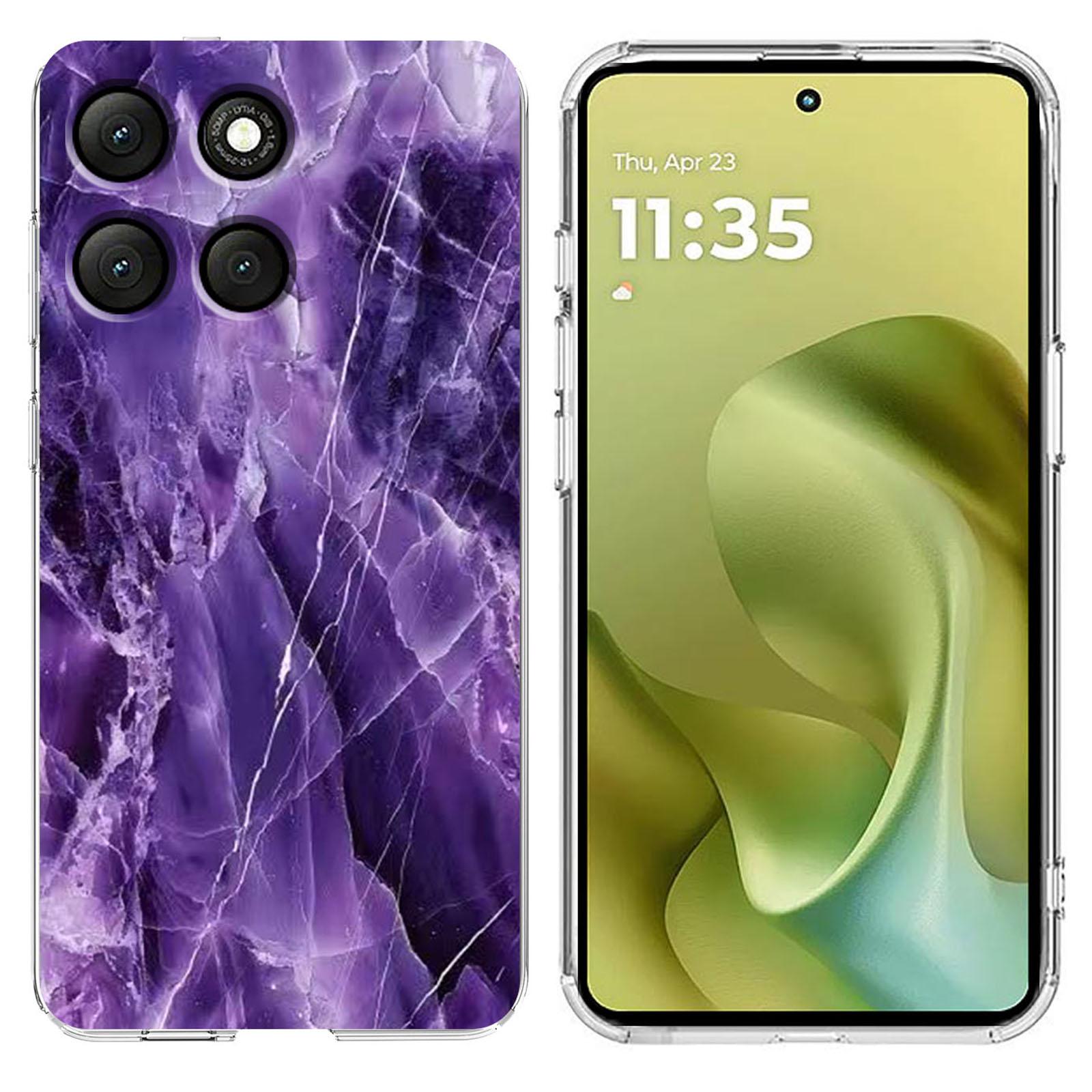 

For Motorola Moto G86 5G Case Marble Pattern Printing Soft TPU Phone Cover Purple