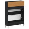 Shoe Cabinet HAARLEM 78 X 24 X 103 Cm Engineered Wood Black