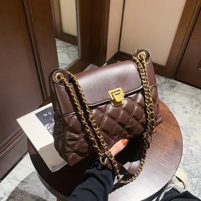 Rhombus Chain Small Bag Women's Bag New Trendy Fashion Versatile Messenger Bag Women's Shoulder Armpit Bag